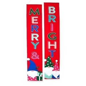Holiday Time Merry & Bright Christmas Gnomes 14x72in Wall Banners